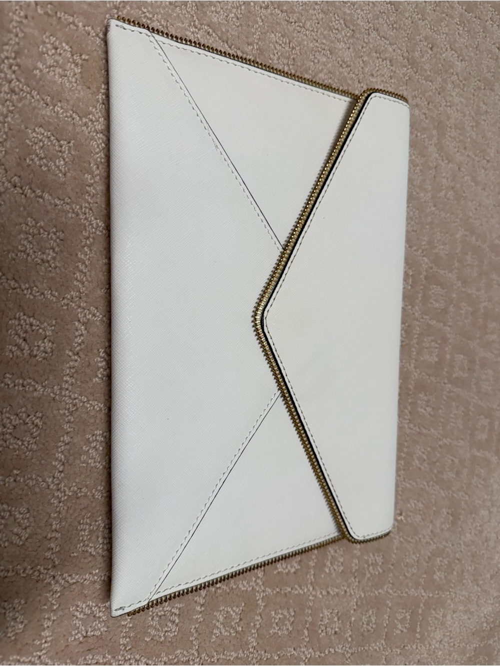 Rebecca Minkoff White Envelope Clutch with Gold Trim - Women Bags